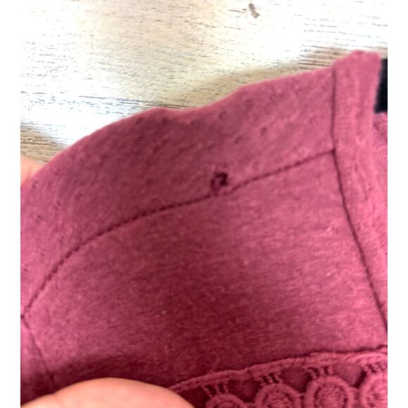 Anthropologie Women’s Large Rose Adriana Lace Tunic Top Ruffle Long Sleeve Boho - Picture 8 of 9